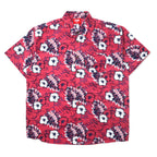 LOWES AUSTRALIA アロハシャツ 2XL ピンク ポリエステル 総柄 ハイビスカス ビッグサイズ