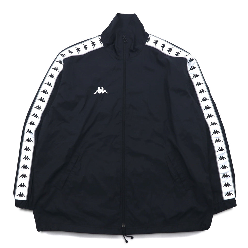 Kappa 90年代 ナイロンジャケット トラックジャケット ジャージ L ブラック ロゴテープ サイドライン