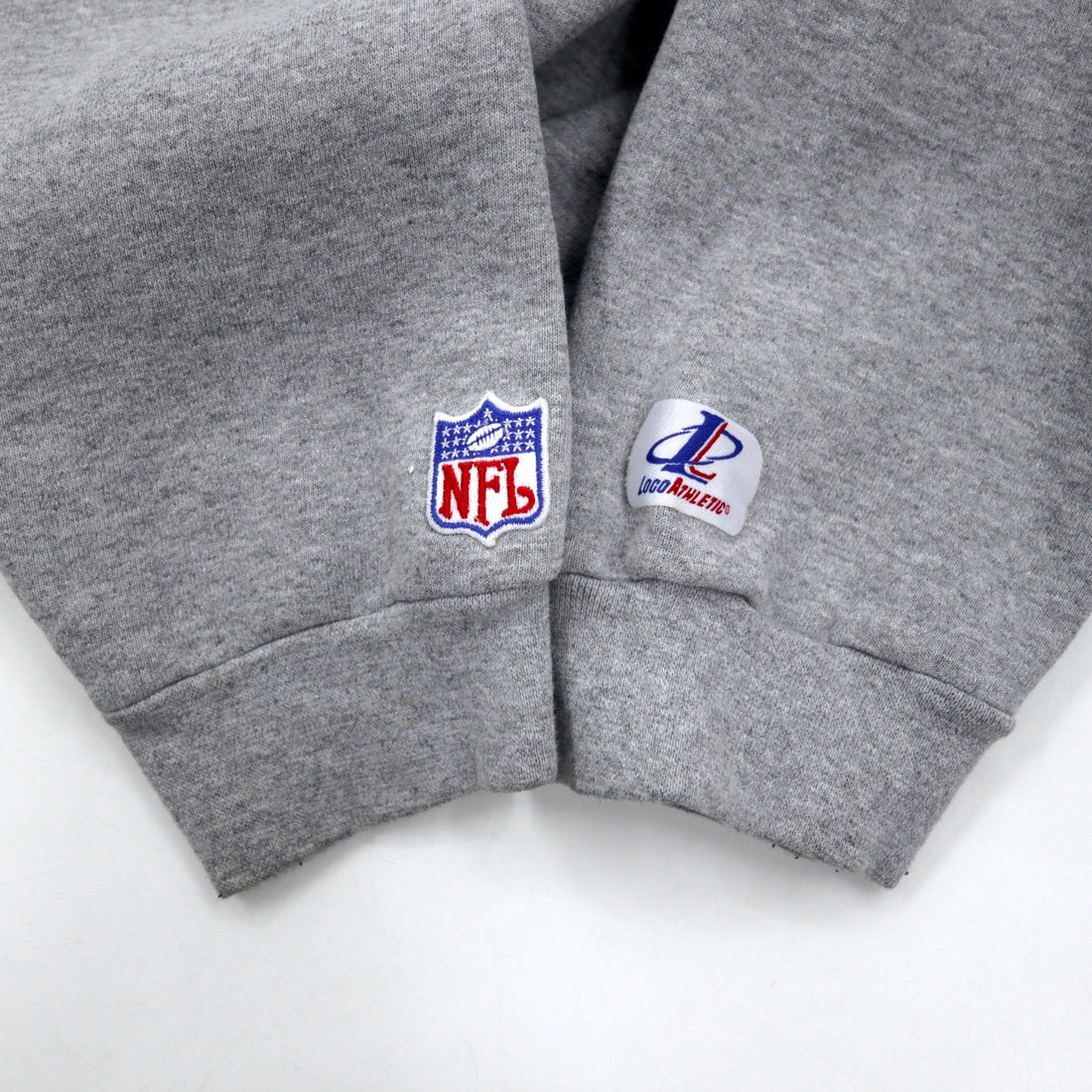 Made in USA 90s LOGO ATHLETIC NFL embroidered heavyweight sweatshirt L gray cotton kansas city chiefs