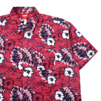 LOWES AUSTRALIA アロハシャツ 2XL ピンク ポリエステル 総柄 ハイビスカス ビッグサイズ