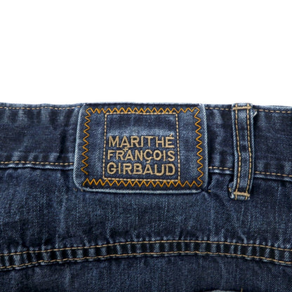 MARITHE + FRANCOIS GIRBAUD バギー ワイド デニムパンツ XL インディゴ ブルー ペイントデザイン