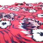 LOWES AUSTRALIA アロハシャツ 2XL ピンク ポリエステル 総柄 ハイビスカス ビッグサイズ