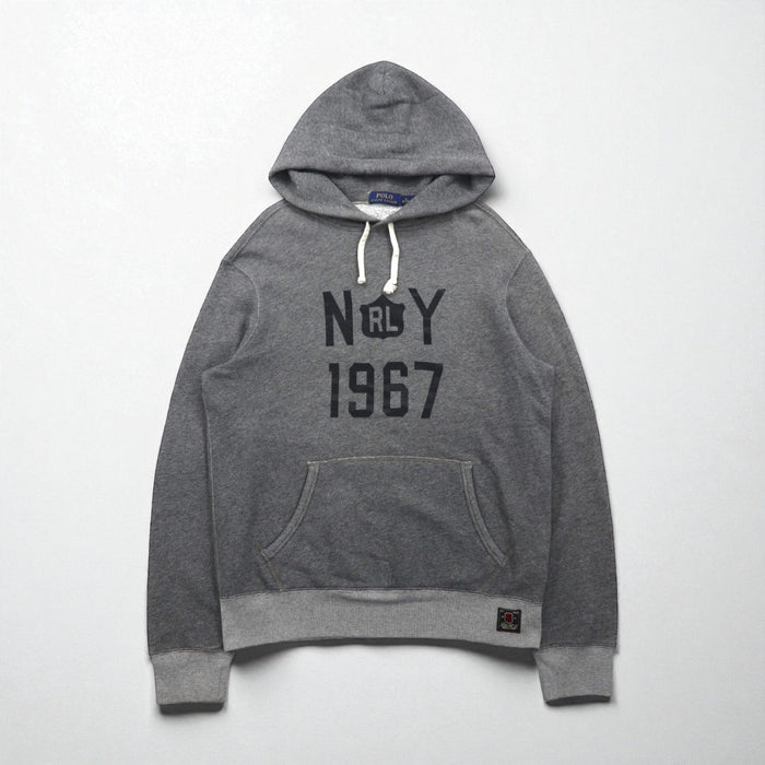 Polo Ralph Lauren プルオーバー パーカー M グレー NY 1967 プリント