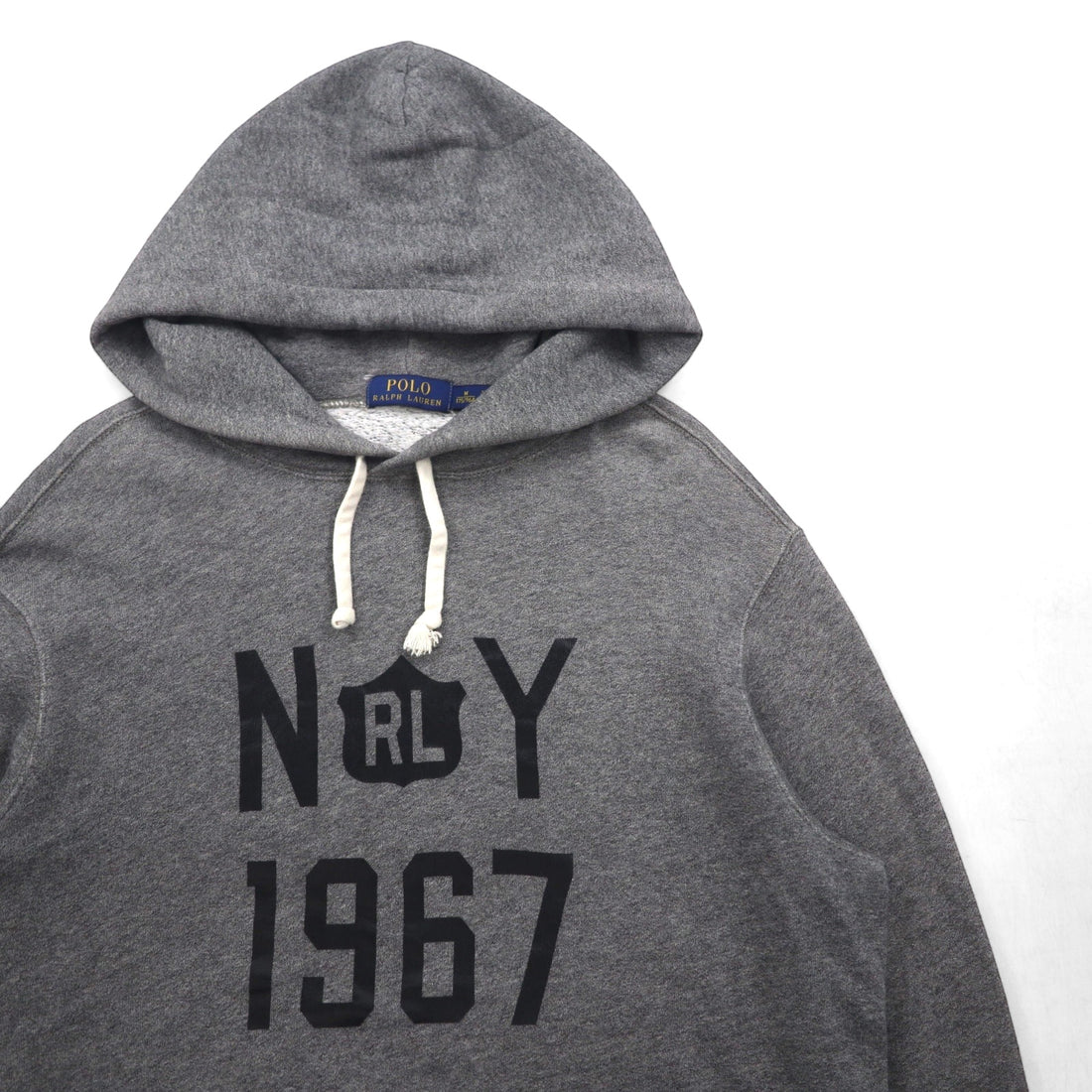 Polo Ralph Lauren pullover hoodie, size M, gray, NY 1967 print