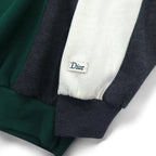 Christian Dior 90s Half Zip Sweatshirt L Green Color Block Crazy Pattern Polyester Cotton