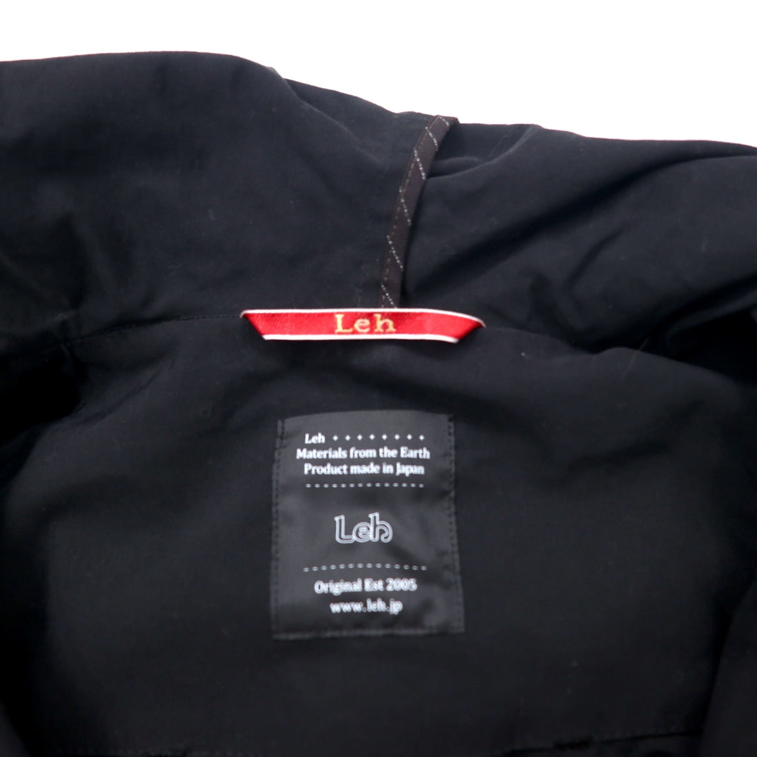 leh Overcoat M Black Cotton Nylon LEH 543 Made in Japan