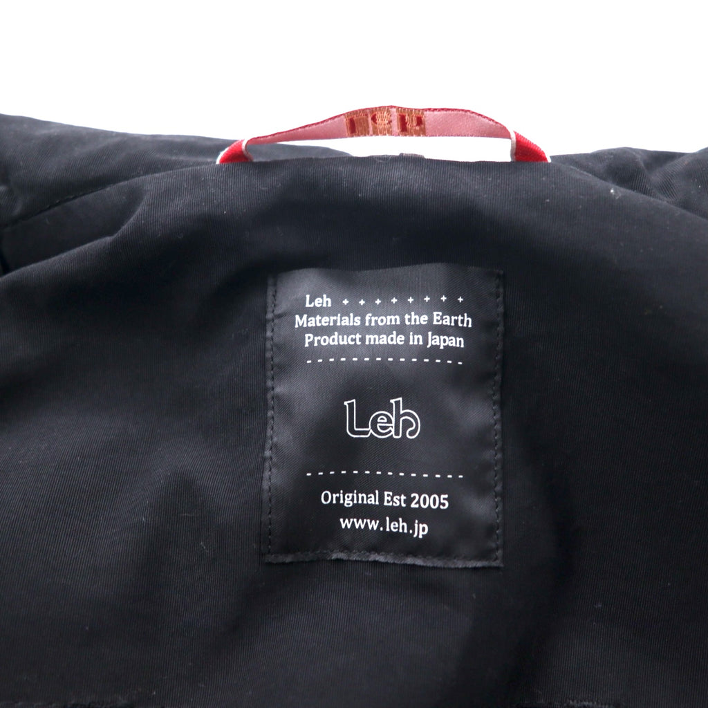 leh Overcoat M Black Cotton Nylon LEH 543 Made in Japan