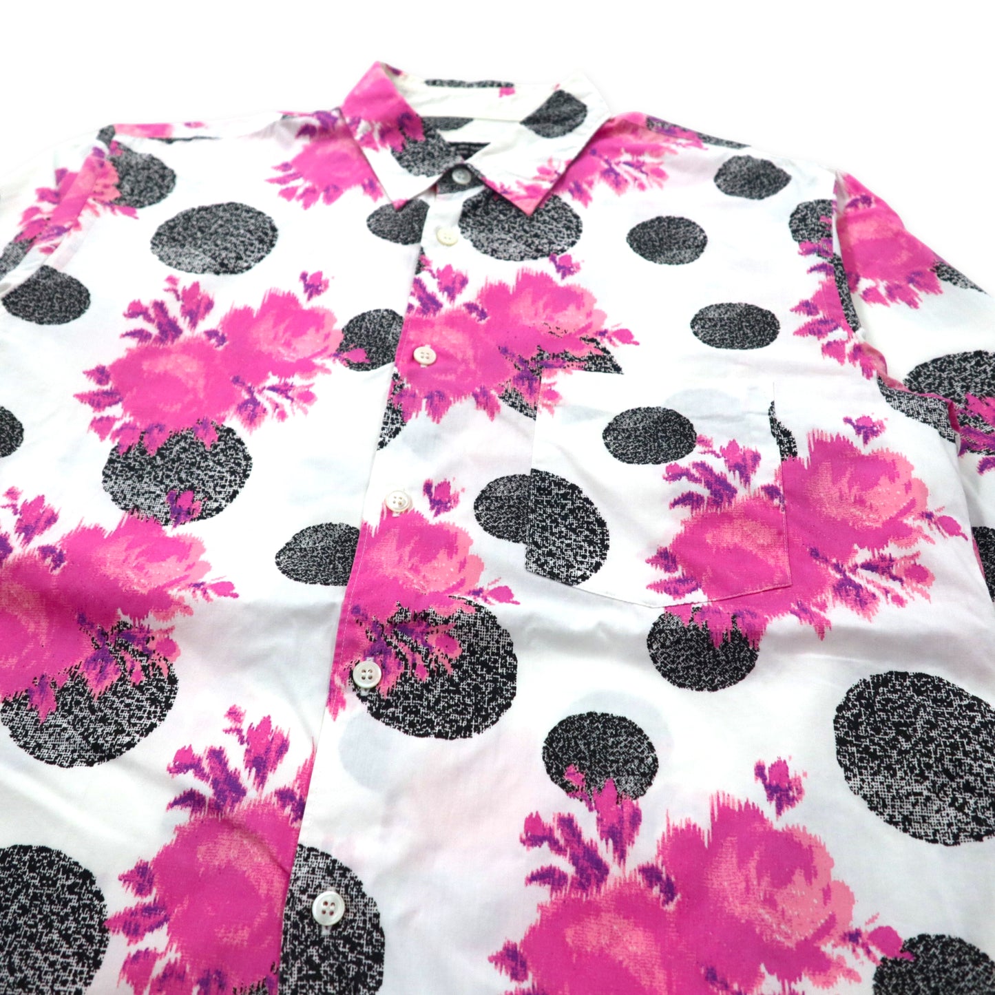 COMME des GARCONS HOMME PATTERNED Dress Shirt S White Cotton PJ-B053 Japan  MADE