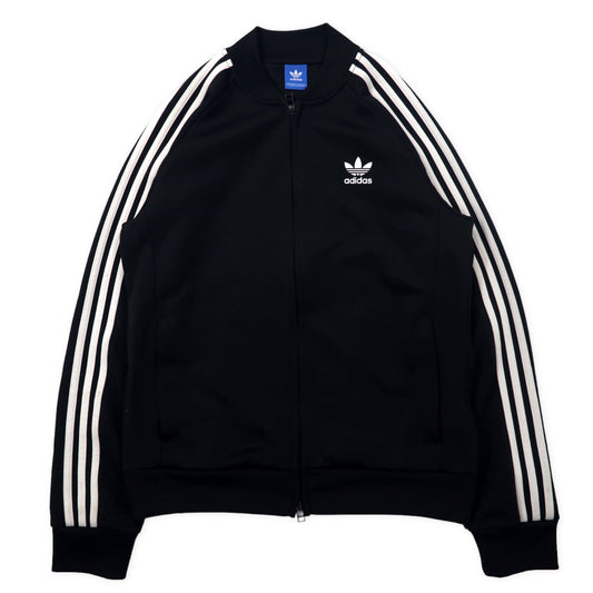 adidas originals スーパースター トラックジャケット ジャージ M ブラック サイドスリットジップ Relaxed 3ストライプ トレフォイルロゴ ATP型 BK3612