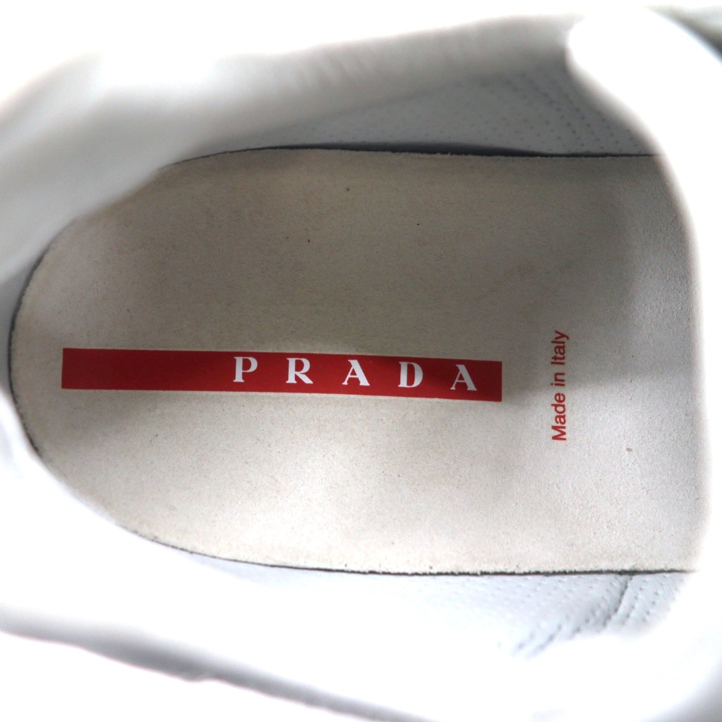 PRADA レザー スニーカー 28cm ホワイト パンチングレザー E0872 イタリア製