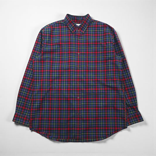 L.L.Bean ボタンダウン シャツ L レッド コットン TRADITIONAL FIT チェック 500539