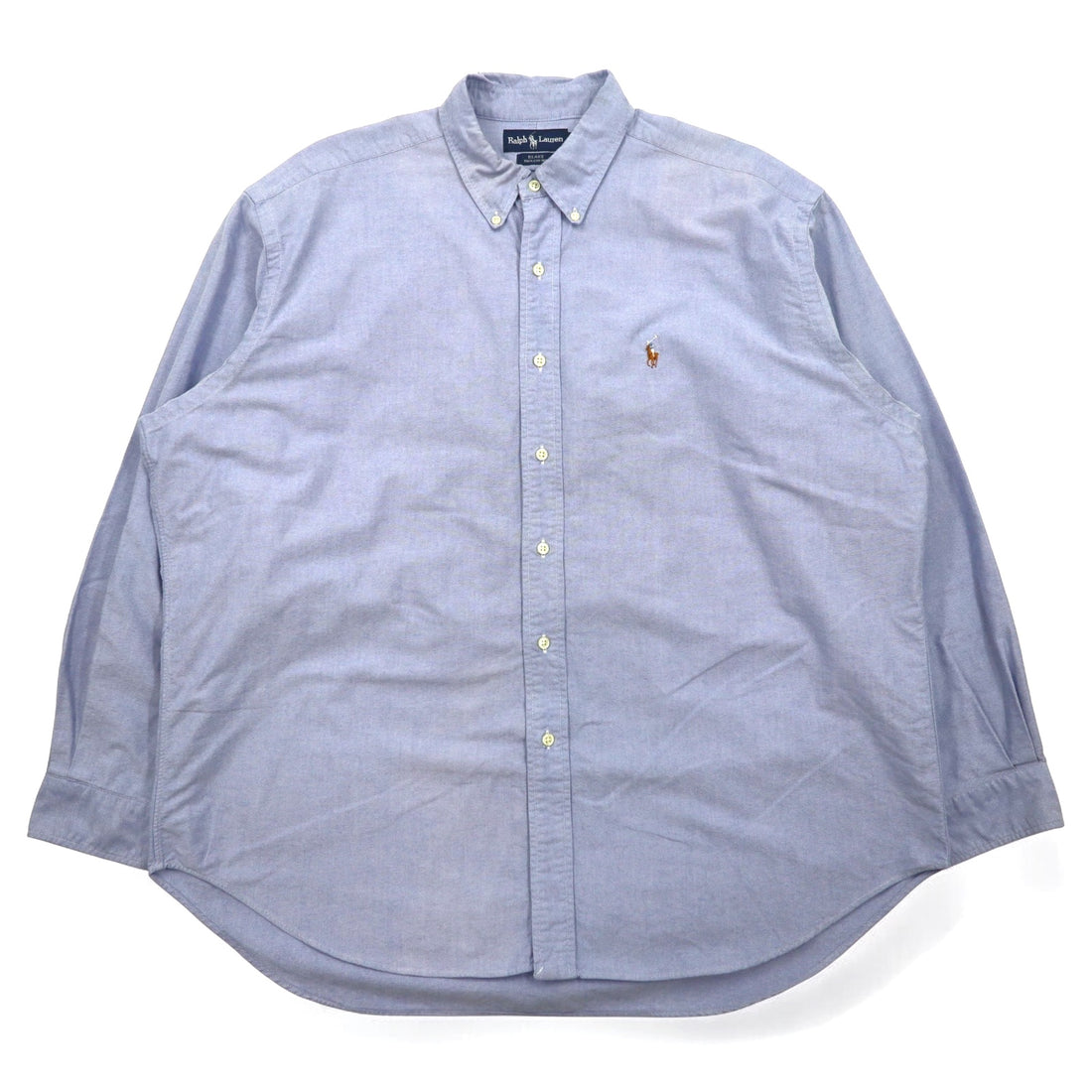 Ralph Lauren 90s Big Size Oxford Button Down Shirt XL Blue Cotton BLAKE Small Pony Embroidery