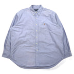 Ralph Lauren 90s Big Size Oxford Button Down Shirt XL Blue Cotton BLAKE Small Pony Embroidery