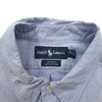 Ralph Lauren 90s Big Size Oxford Button Down Shirt XL Blue Cotton BLAKE Small Pony Embroidery