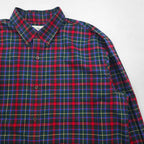 LLBean Button-Down Shirt, Large, Red, Cotton, Traditional Fit, Check, 500539