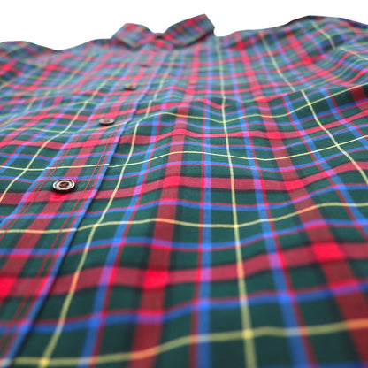 LLBean Button-Down Shirt, Large, Red, Cotton, Traditional Fit, Check, 500539