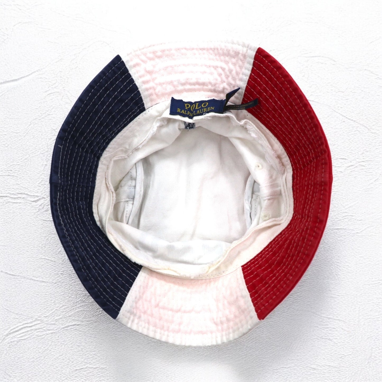 POLO RALPH LAUREN バケットハット FREE ホワイト ネイビー レッド トリコロール スモールポニー刺繍