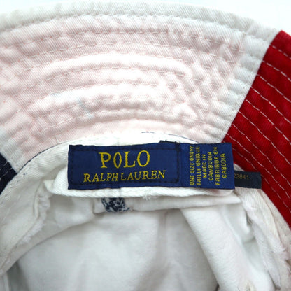 POLO RALPH LAUREN バケットハット FREE ホワイト ネイビー レッド トリコロール スモールポニー刺繍
