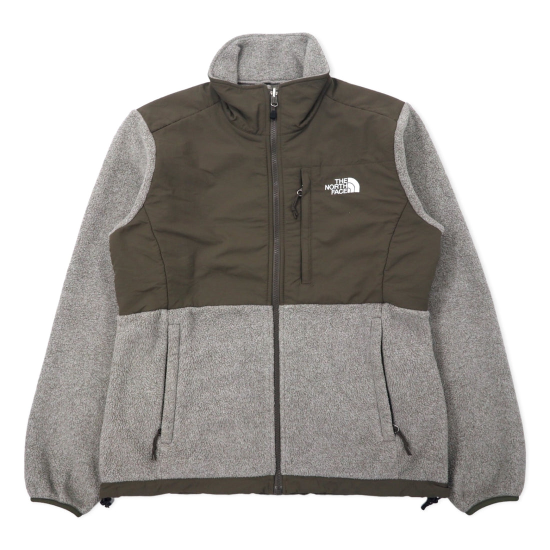 日本然リトテ-古着オンライン-THE NORTH FACE デナリジャケット POLARTEC フリース S ブラウン グレー ポリエステル ワンポイントロゴ刺繍-THE NORTH FACE Denali jacket POLARTEC fleece S brown gray polyester one point logo embroidery