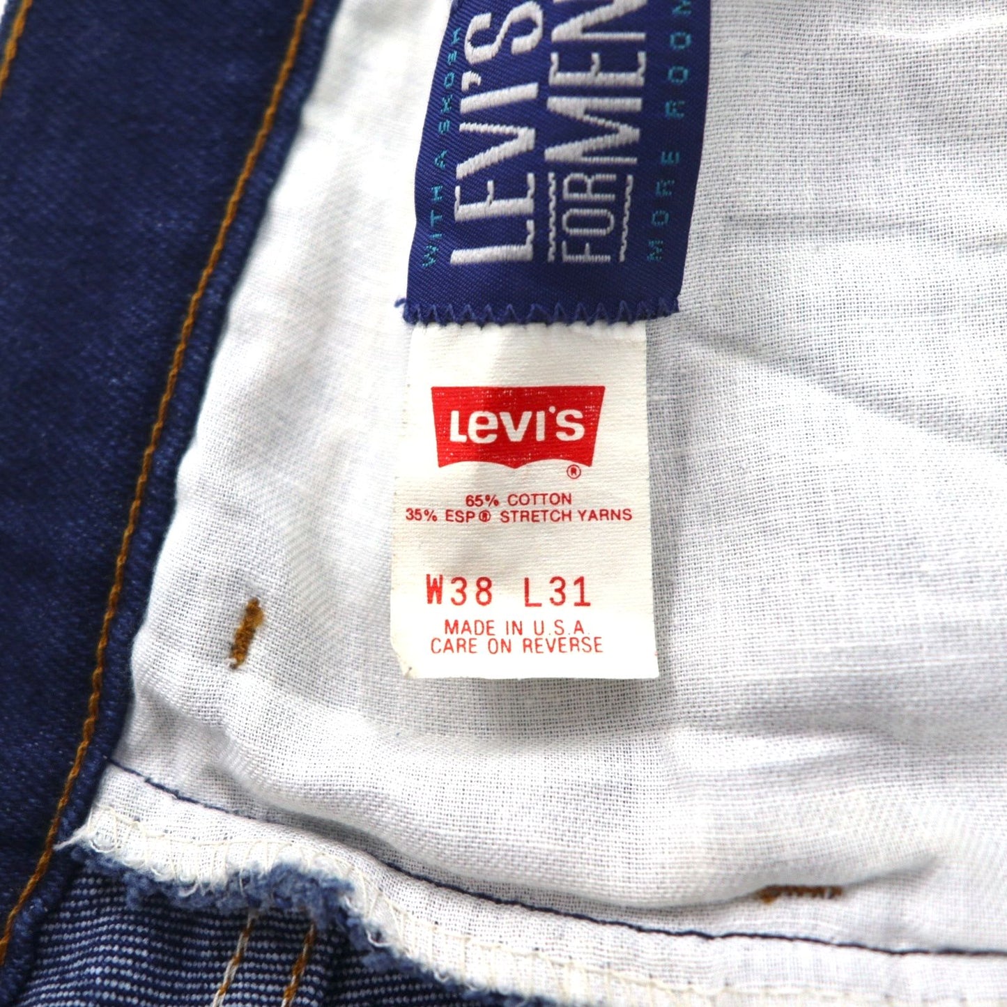 Levi's 90年代 USA製 ACTION JEANS ストレッチ デニムパンツ L インディゴ ブルー ジッパーフライ 黒タブ 40547-2317