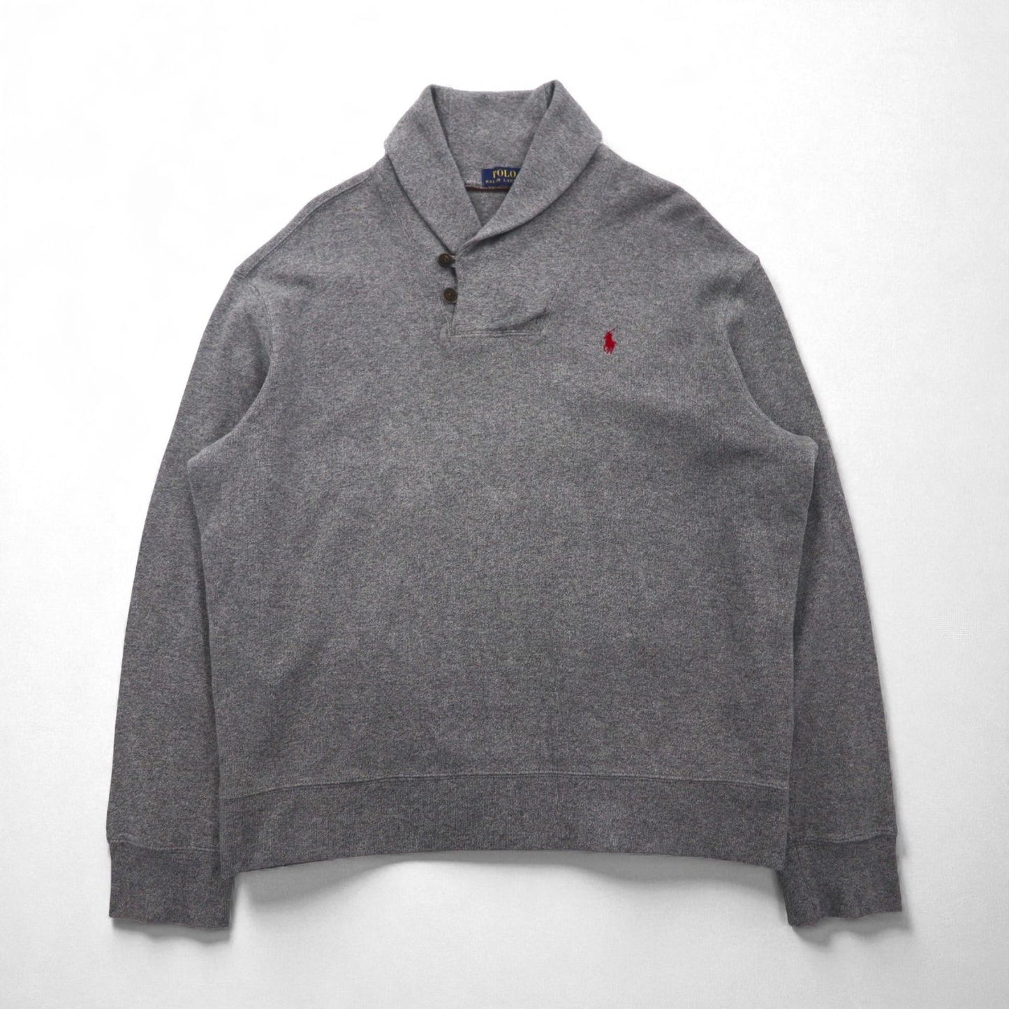 Polo Ralph Lauren ショールカラー スウェット トレーナー XL グレー コットン スモールポニー刺繡