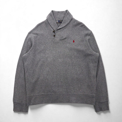 Polo Ralph Lauren ショールカラー スウェット トレーナー XL グレー コットン スモールポニー刺繡