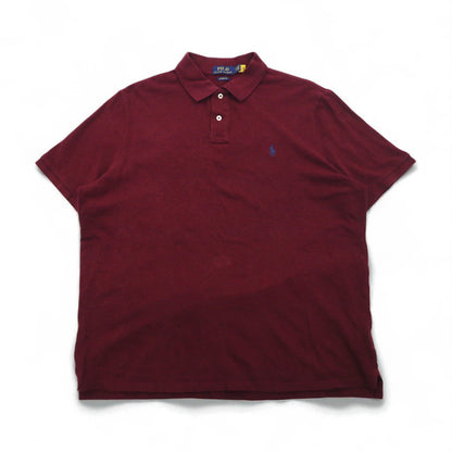POLO RALPH LAUREN Classic Fit Polo Shirt, Size 2XL, Bordeaux Cotton, Pique with Small Pony Embroidery