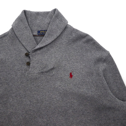 Polo Ralph Lauren ショールカラー スウェット トレーナー XL グレー コットン スモールポニー刺繡
