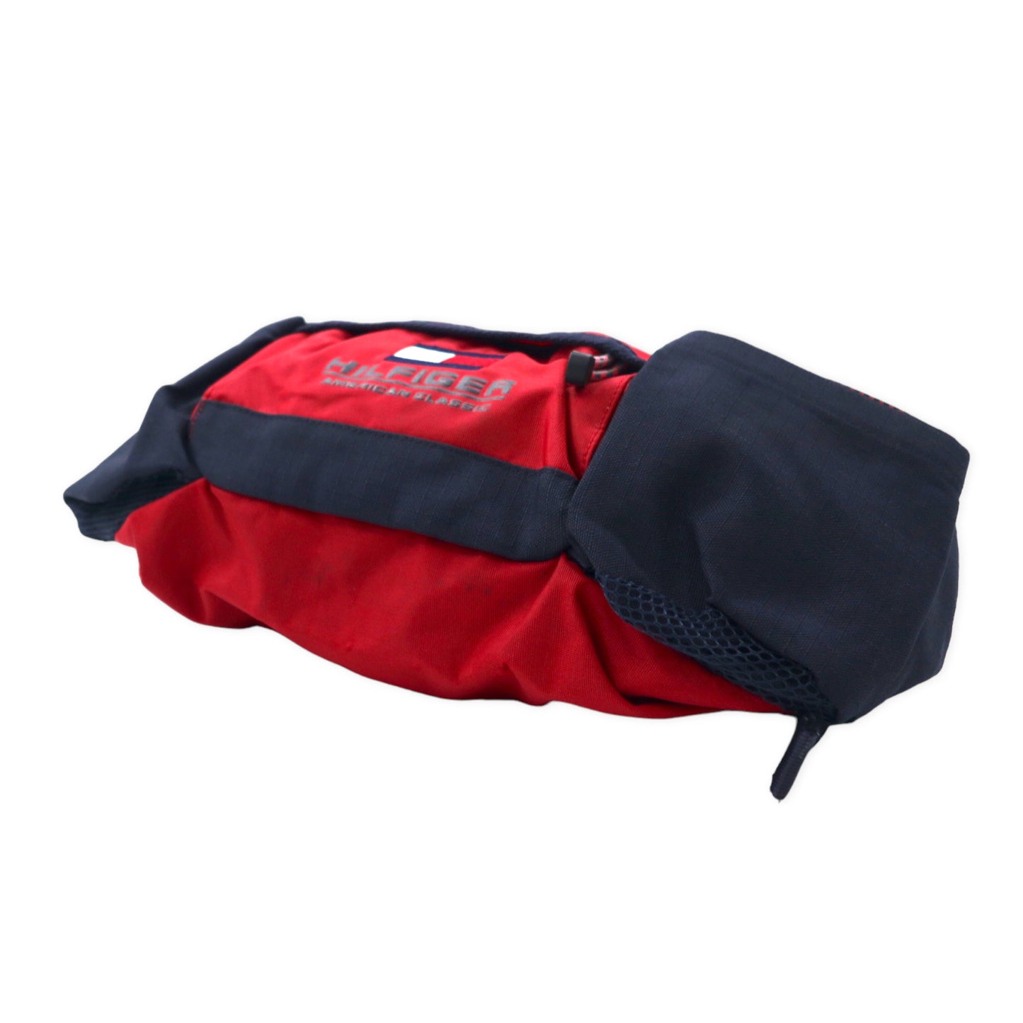 TOMMY HILFIGER 90's Body Bag Funny Pack Red Nylon Logo Embroidery