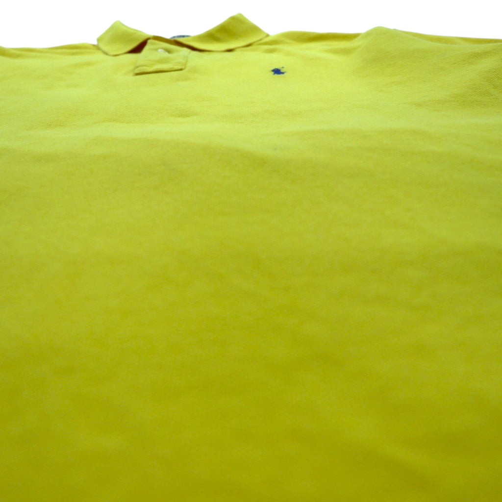 Polo by Ralph Lauren 90s Polo Shirt, Size L, Yellow Cotton, Pique, Small Pony Embroidery