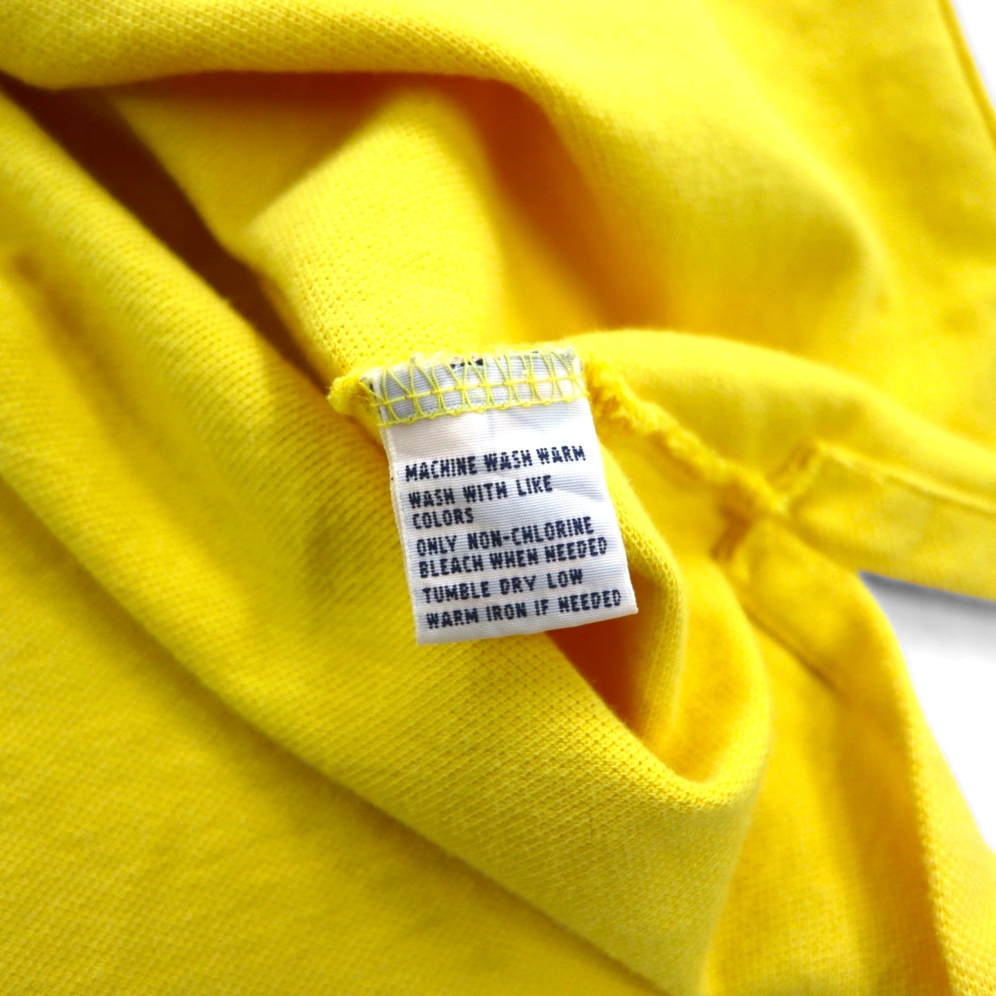 Polo by Ralph Lauren 90年代 ポロシャツ L イエロー コットン 鹿の子 スモールポニー刺繍