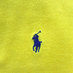 Polo by Ralph Lauren 90s Polo Shirt, Size L, Yellow Cotton, Pique, Small Pony Embroidery