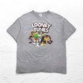 LOONEY TUNES ルーニーチューンズ キャラクタープリント Tシャツ XL グレー DELTA PRO WEIGHT ホンジュラス製
