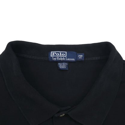 Polo by Ralph Lauren ポロシャツ 2XL BIG ブラック コットン スモールポニー刺繍 ビッグサイズ スリランカ製