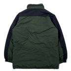LLBean Mountain Parka L Khaki Nylon Retractable Hood Logo Embroidery Double Zip Drawstring Thinsulate Padding OUK65