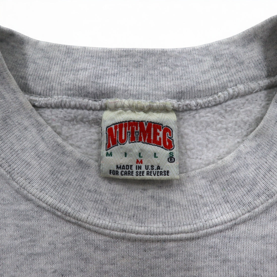 Made in USA 90s NUTMEG MILLS College Print Sweatshirt M Grey Fleece Lining WEST VIRGINIA