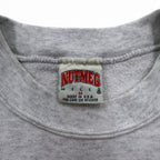 Made in USA 90s NUTMEG MILLS College Print Sweatshirt M Grey Fleece Lining WEST VIRGINIA