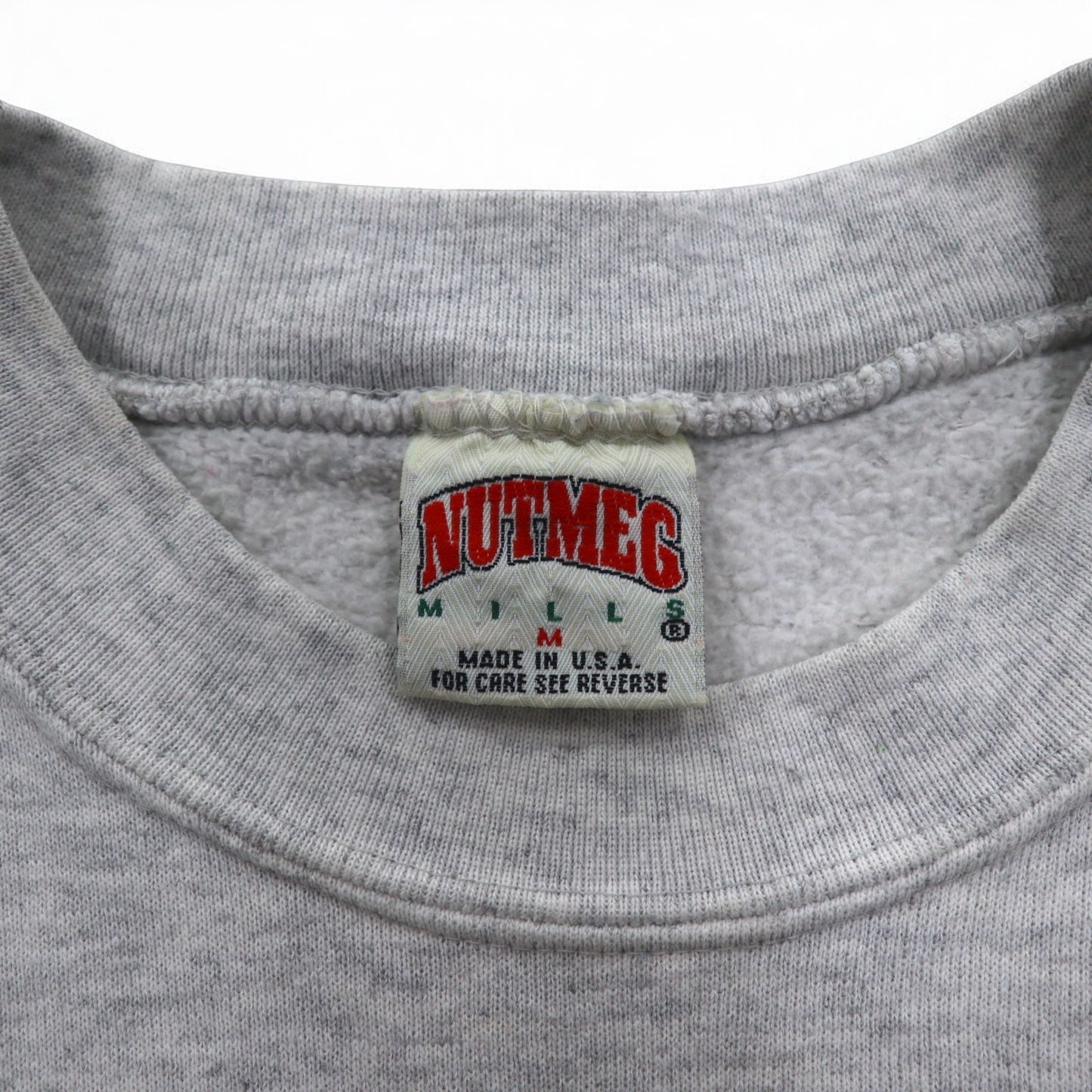 USA製 90年代 NUTMEG MILLS カレッジプリント スウェット M グレー 裏起毛 WEST VIRGINIA