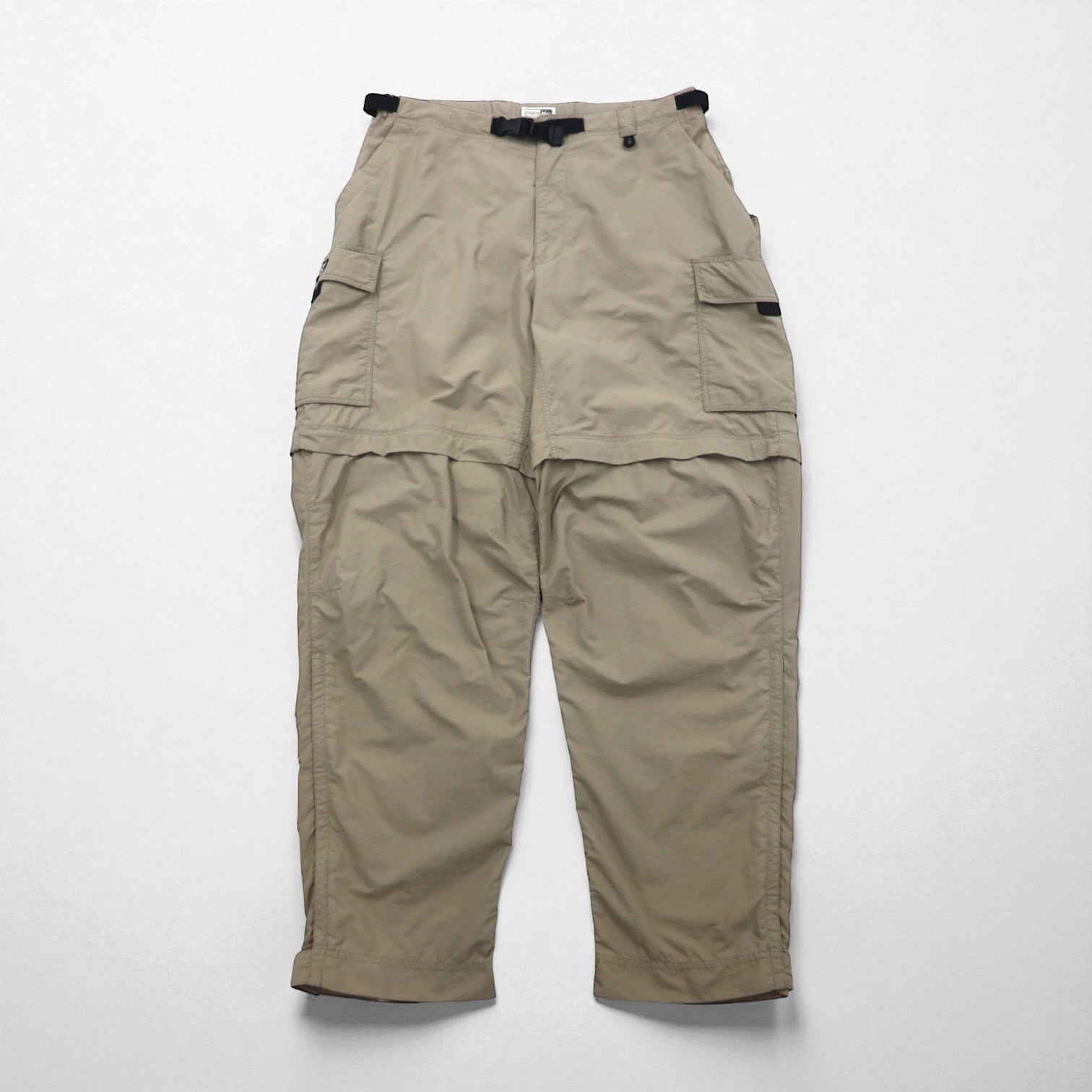 REI Convertible 2-Way Cargo Shorts, Size L, Beige, Nylon, Waterproof, Slits, Zippered Legs