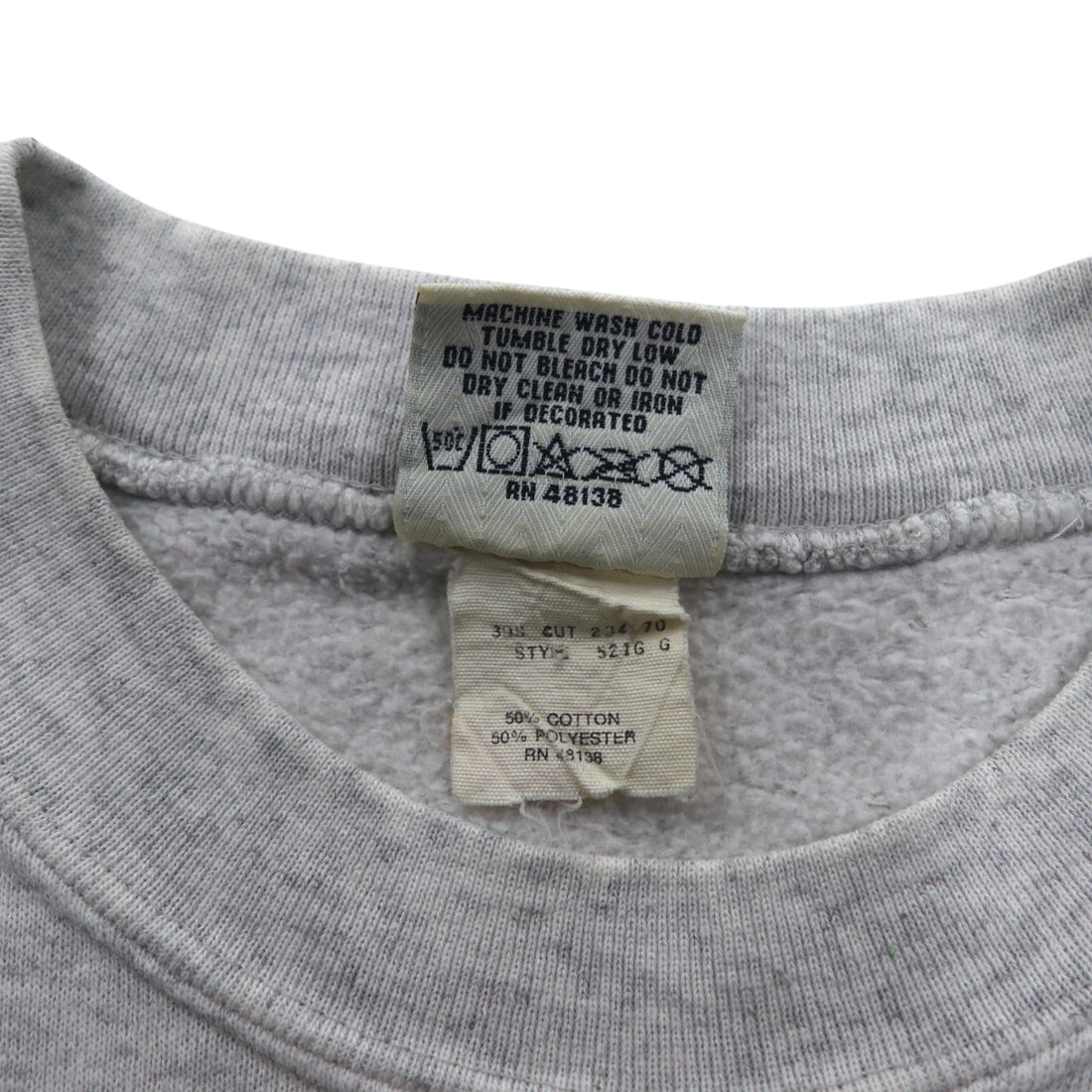 Made in USA 90s NUTMEG MILLS College Print Sweatshirt M Grey Fleece Lining WEST VIRGINIA