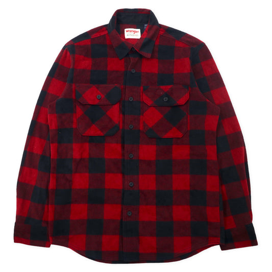 日本然リトテ-古着オンライン-Wrangler 90年代 フリースシャツ S レッド チェック ポリエステル-WRANGLER 90's FLEECE Shirt S Red CHECKED polyester