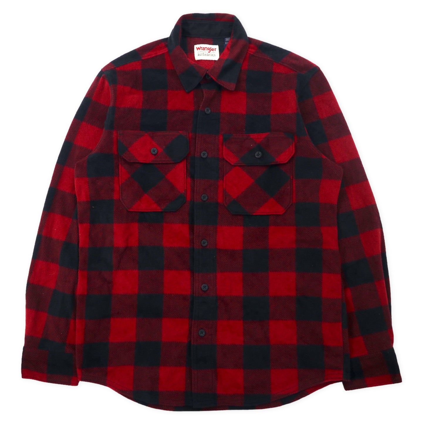 WRANGLER 90's FLEECE Shirt S Red CHECKED polyester – 日本然リトテ