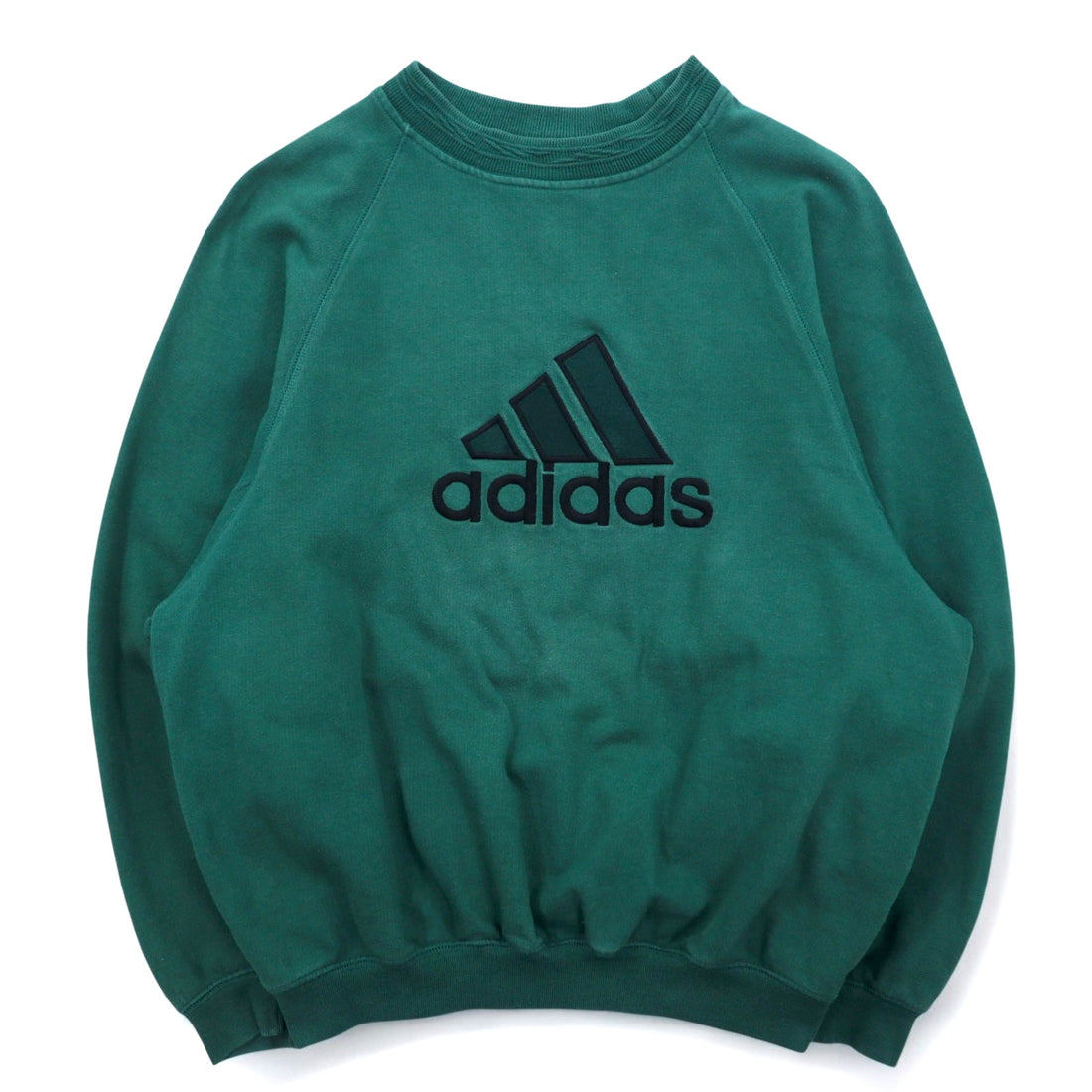 adidas 00s Logo Embroidered Sweatshirt, S, Green, Cotton, Made in Turkey