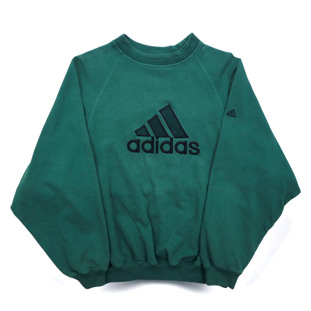 adidas 00s Logo Embroidered Sweatshirt, S, Green, Cotton, Made in Turkey