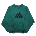 adidas 00s Logo Embroidered Sweatshirt, S, Green, Cotton, Made in Turkey