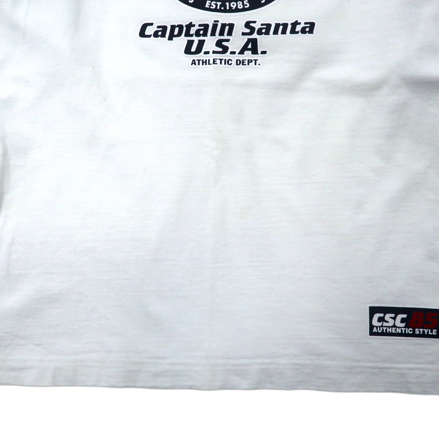 Captain Santa 80年代 ラグランTシャツ M ホワイト コットン ロゴプリント 星条旗