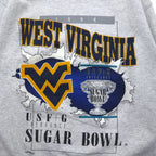 Made in USA 90s NUTMEG MILLS College Print Sweatshirt M Grey Fleece Lining WEST VIRGINIA