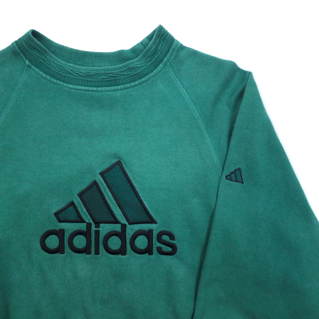 adidas 00s Logo Embroidered Sweatshirt, S, Green, Cotton, Made in Turkey