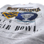 Made in USA 90s NUTMEG MILLS College Print Sweatshirt M Grey Fleece Lining WEST VIRGINIA