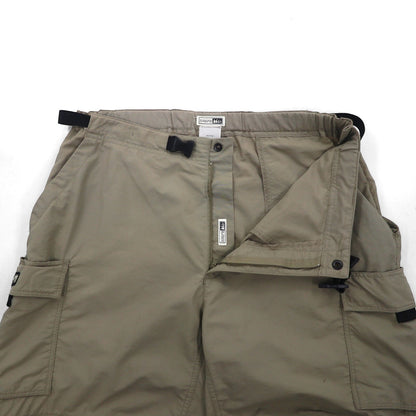 REI Convertible 2-Way Cargo Shorts, Size L, Beige, Nylon, Waterproof, Slits, Zippered Legs